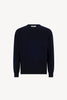Girocollo a Costa Inglese in Puro Cashmere Navy