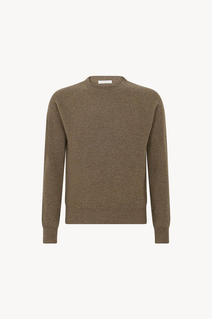 Girocollo a Costa Inglese in Puro Cashmere Dune