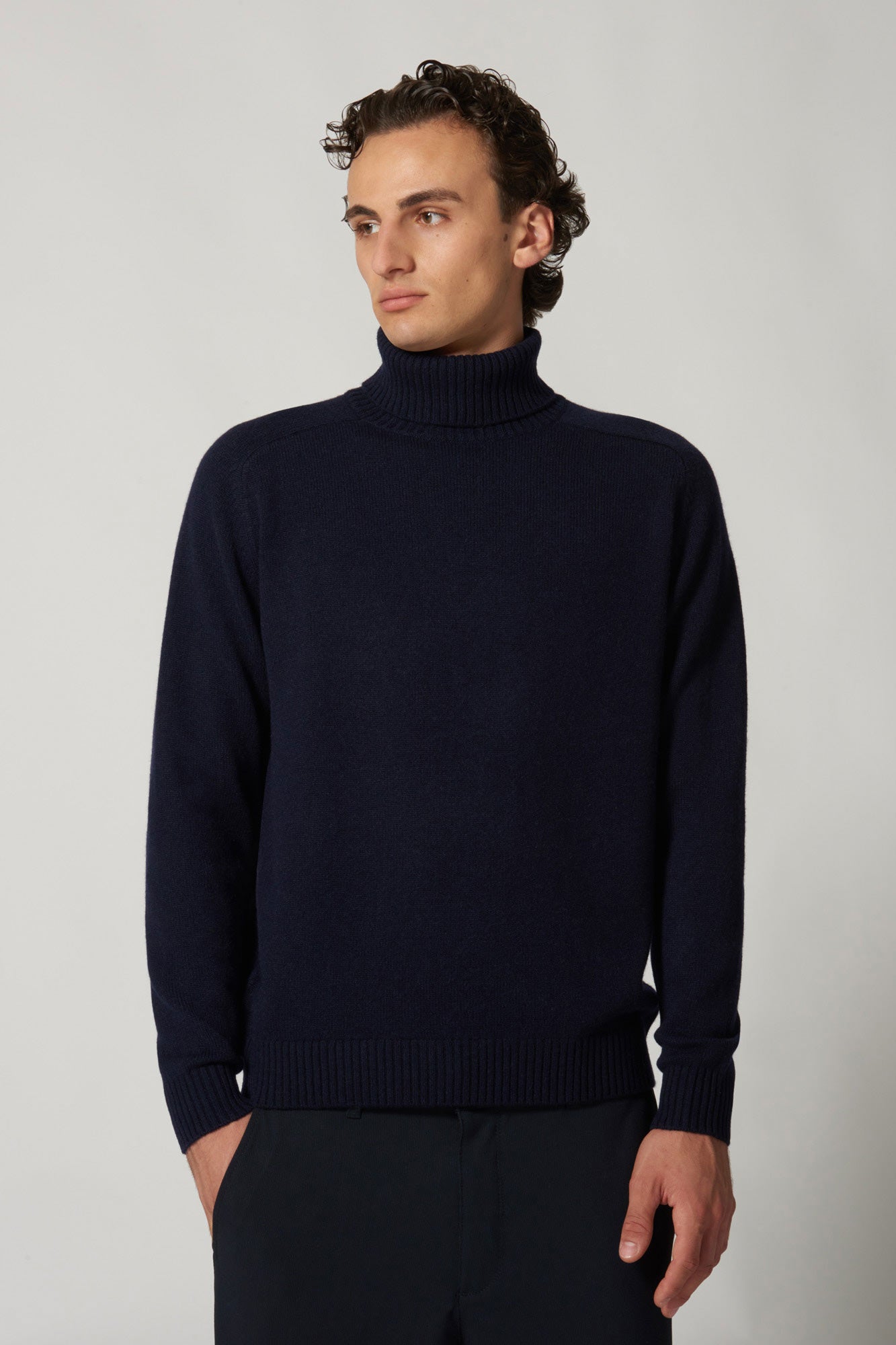 Dolcevita 4 Fili in Puro Cashmere Navy