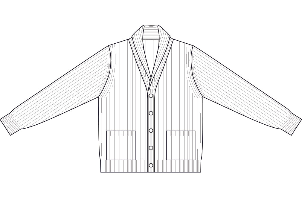 Cardigan Collo Scialle Costa Inglese Puro Cashmere