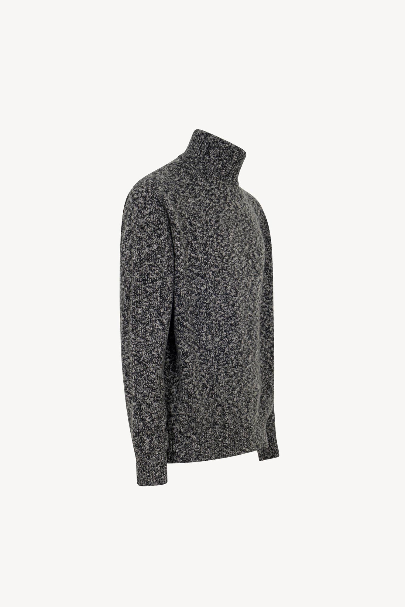 Dolcevita in Filato Bottonato in Puro Cashmere Blu bottonato