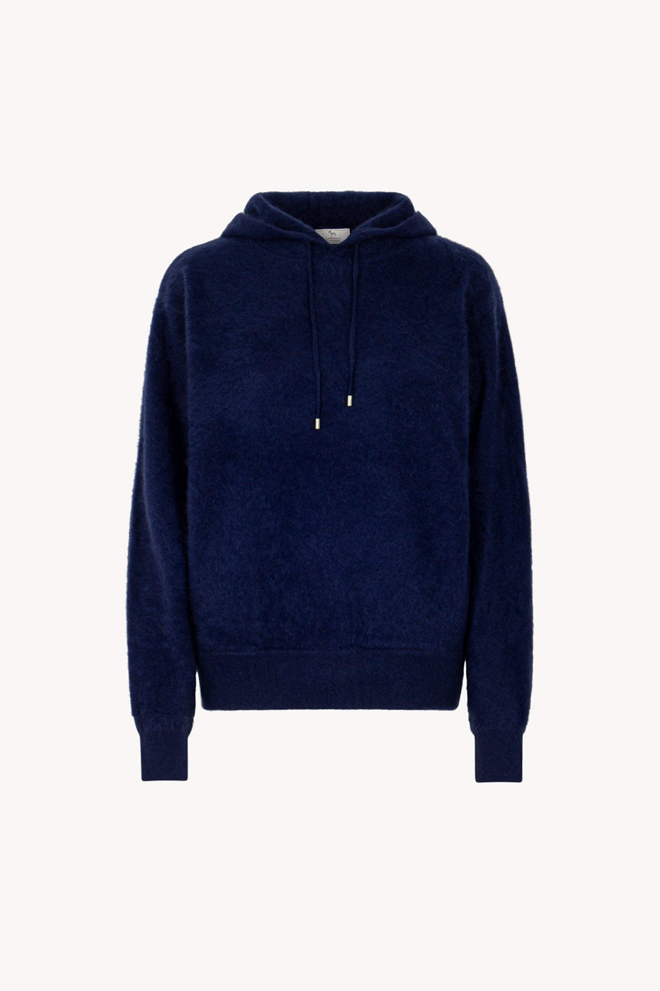 Felpa con Cappuccio Unisex in Puro Cashmere Spazzolato Marino