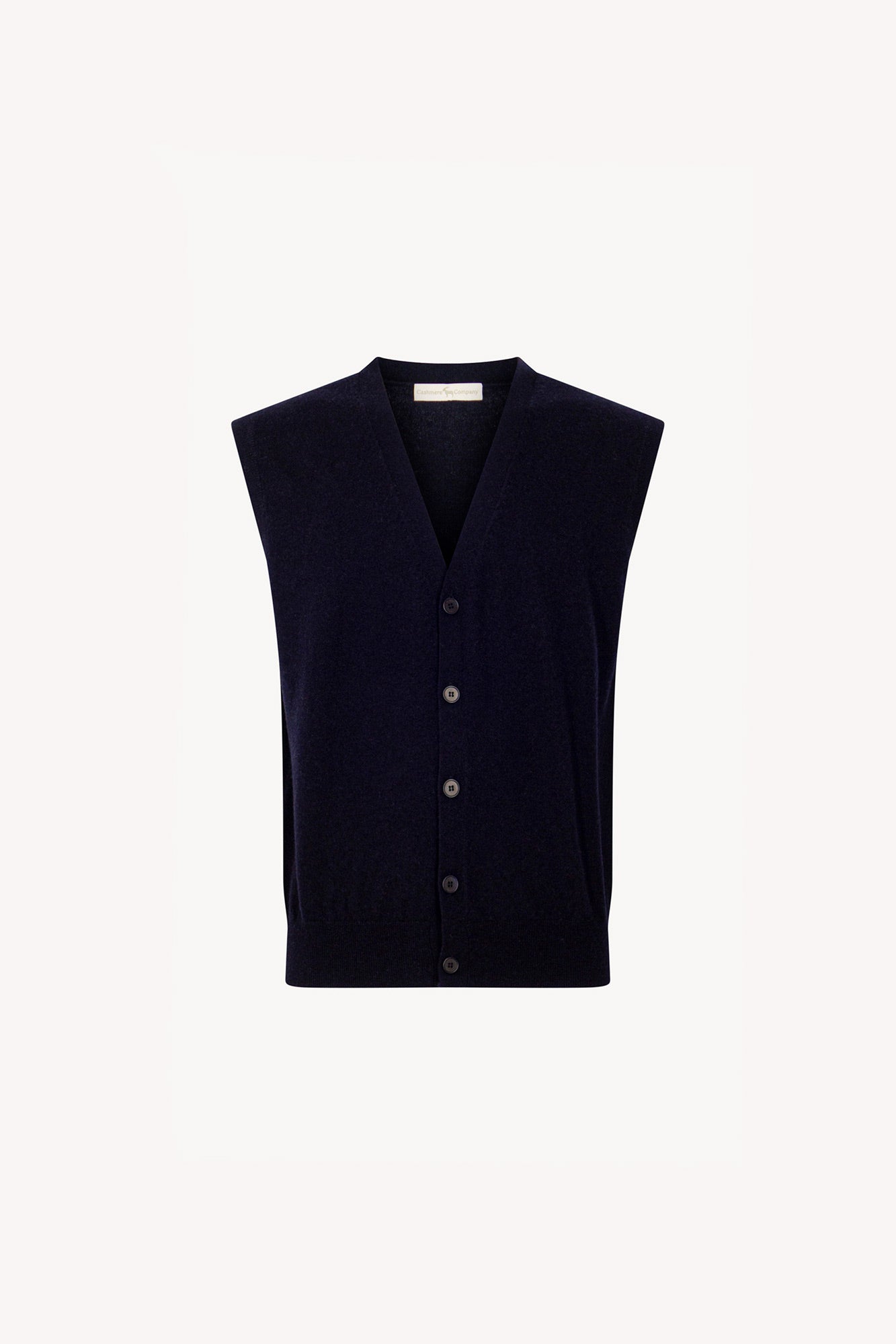 Gilet con Bottoni in Puro Cashmere Navy