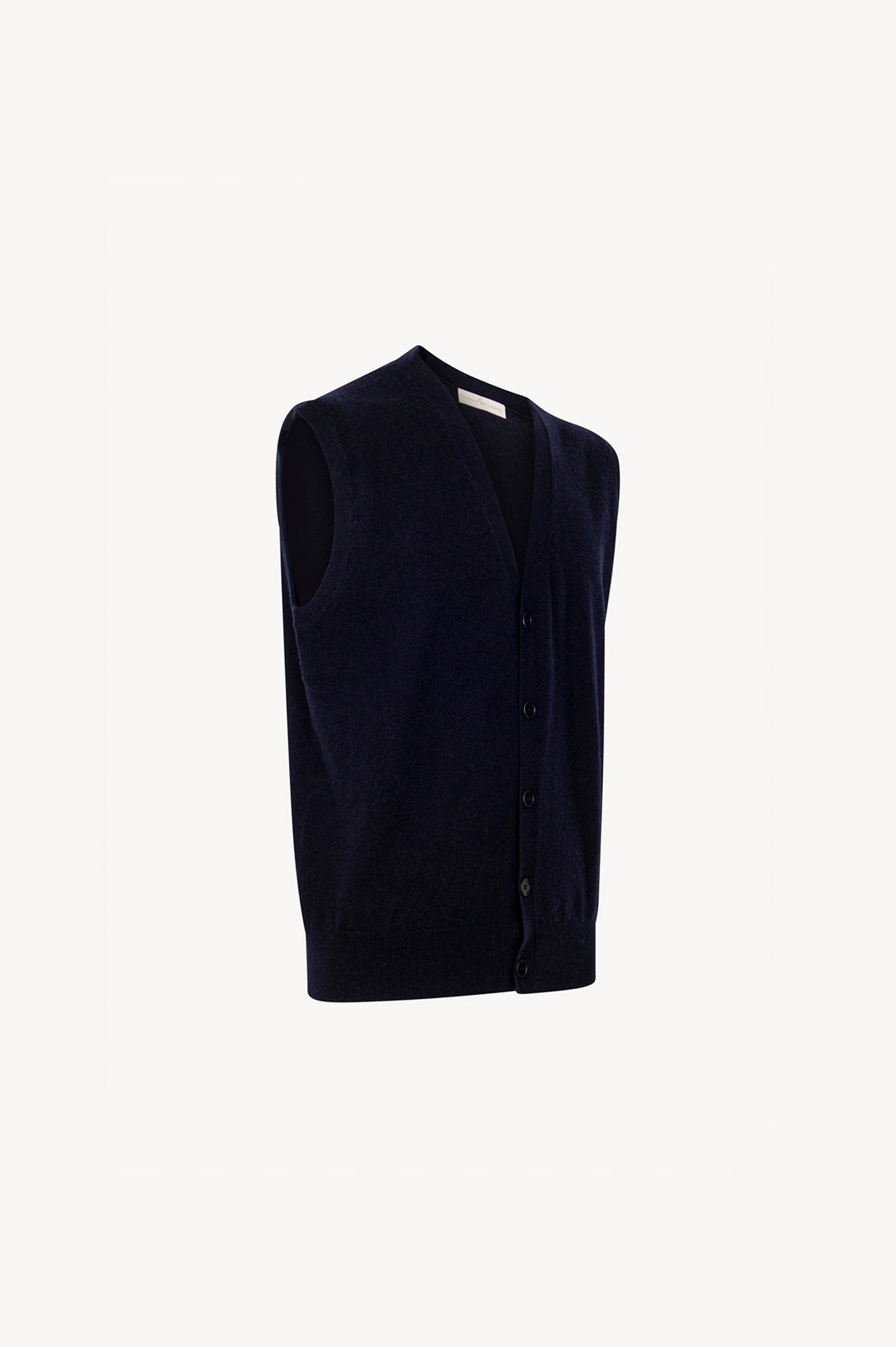 Gilet con Bottoni in Puro Cashmere Navy