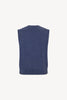 Gilet con Bottoni in Puro Cashmere Denim Scuro
