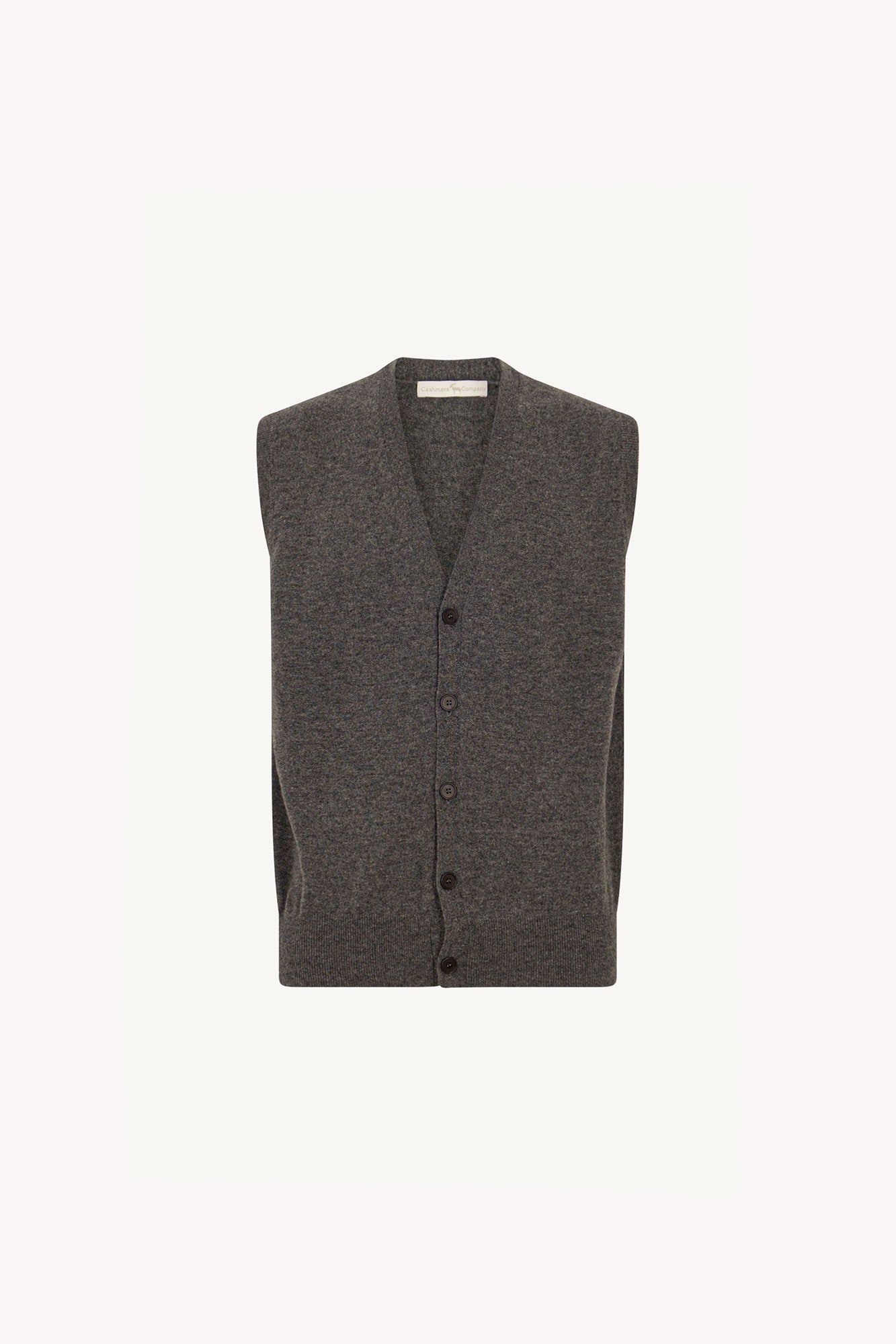 Gilet con Bottoni in Puro Cashmere Flanella