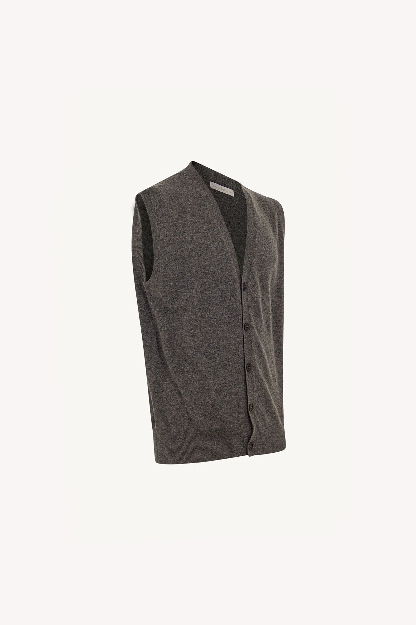 Gilet con Bottoni in Puro Cashmere Flanella