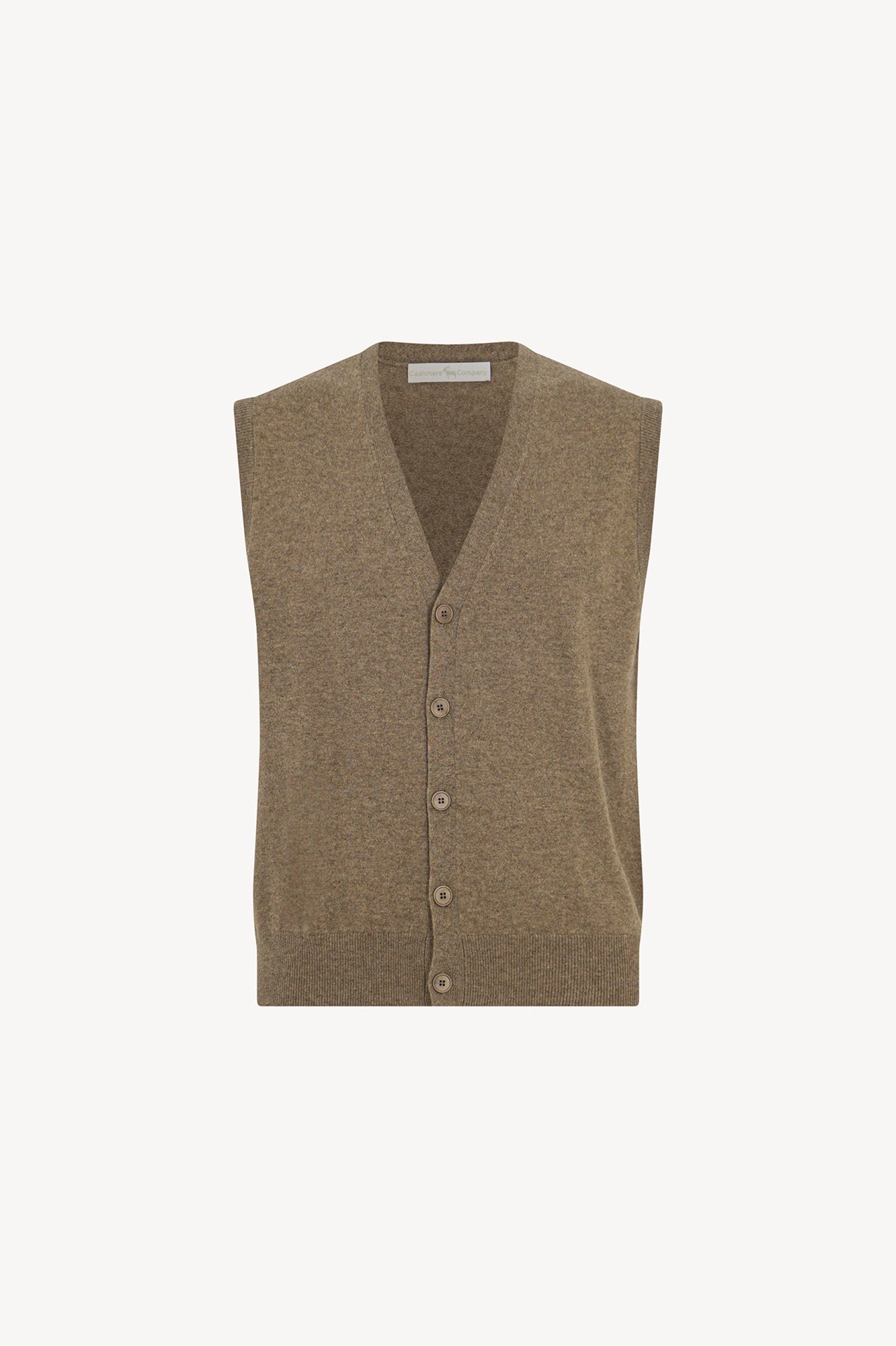 Gilet con Bottoni in Puro Cashmere Dune