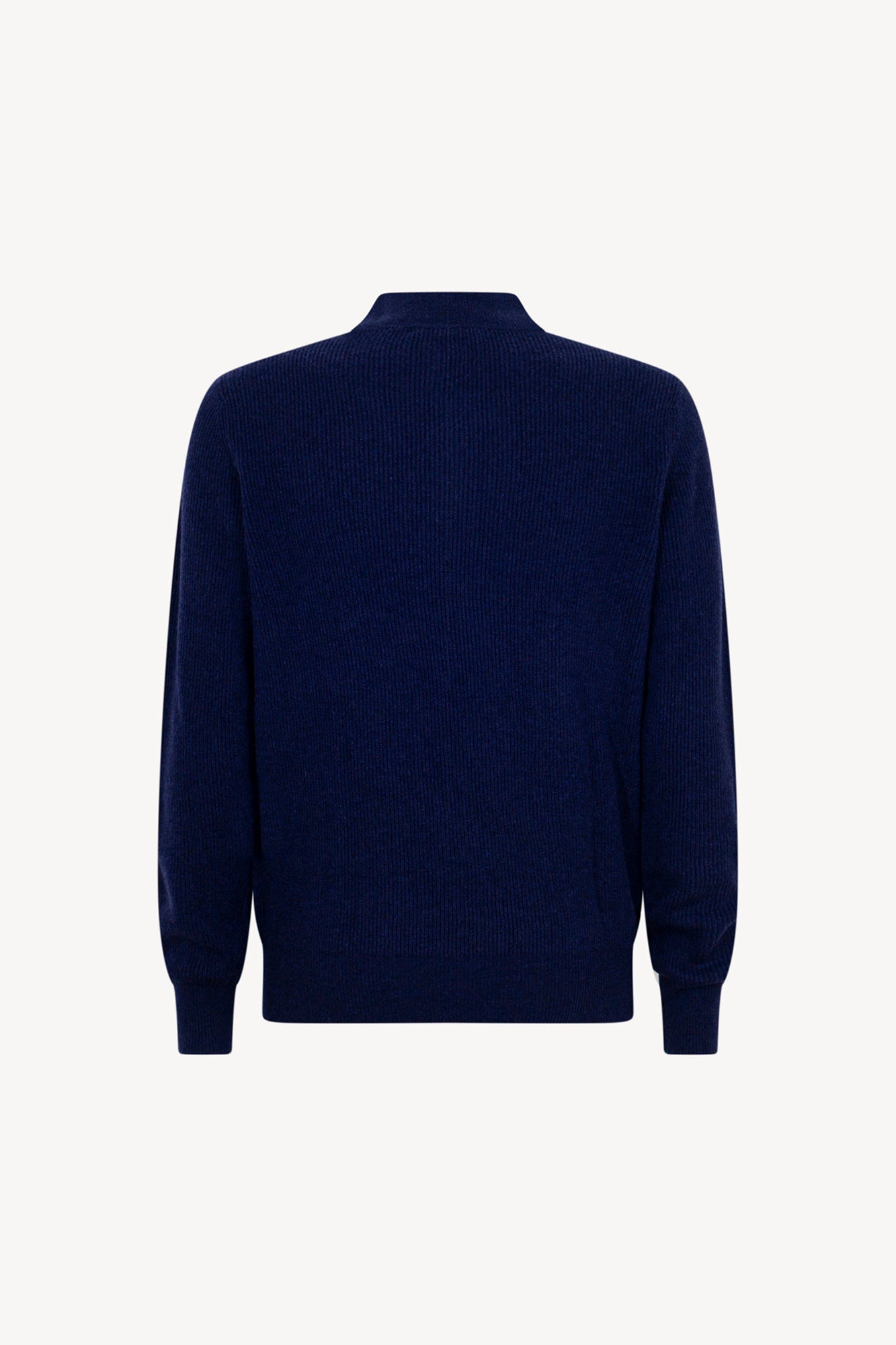Lupetto Mezza Zip a Costa Inglese in Puro Cashmere Ink Blue