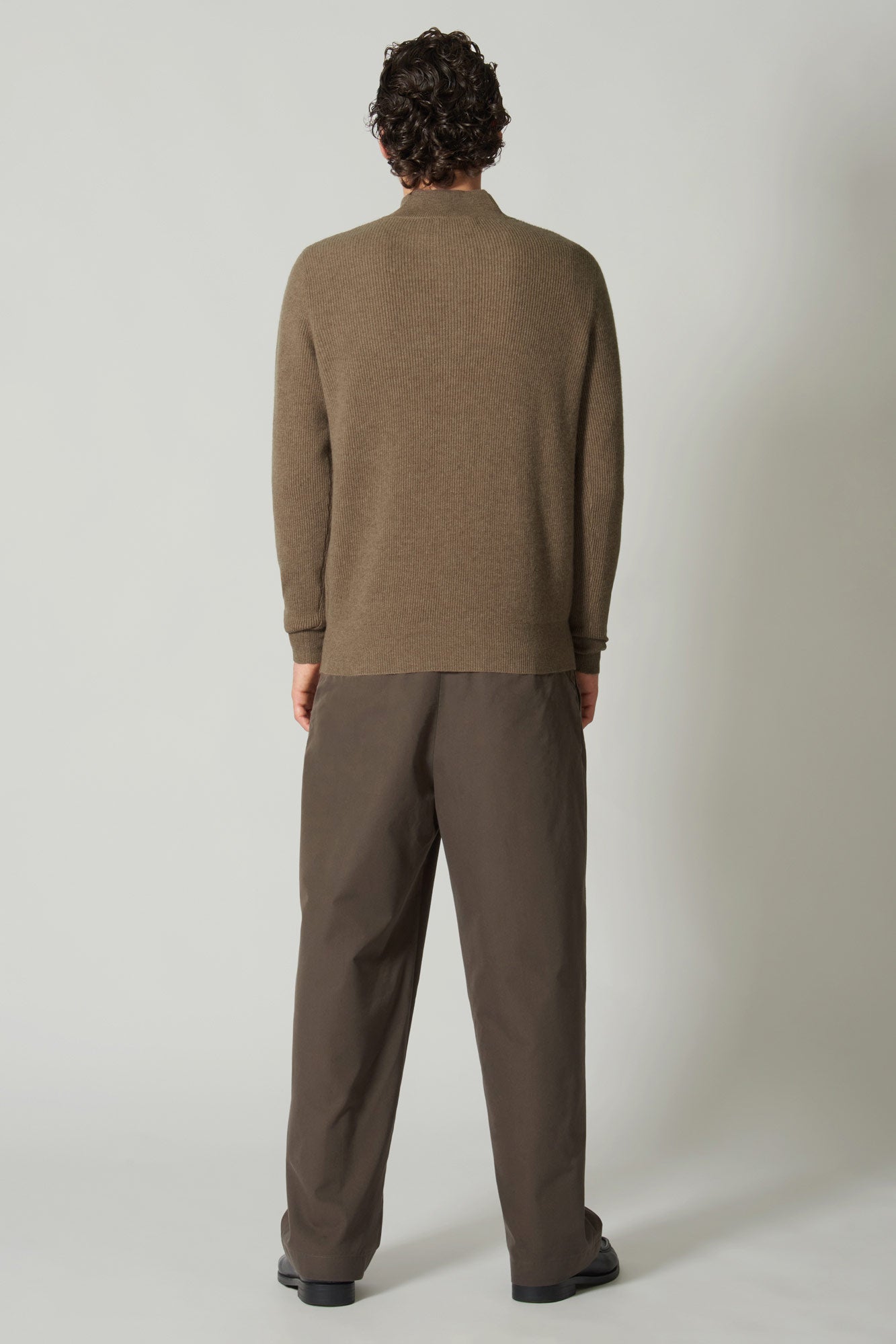 Lupetto Mezza Zip a Costa Inglese in Puro Cashmere Dune