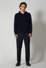 Felpa Uomo con Cappuccio in Puro Cashmere Navy