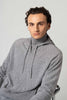 Felpa Uomo con Cappuccio in Puro Cashmere Silver