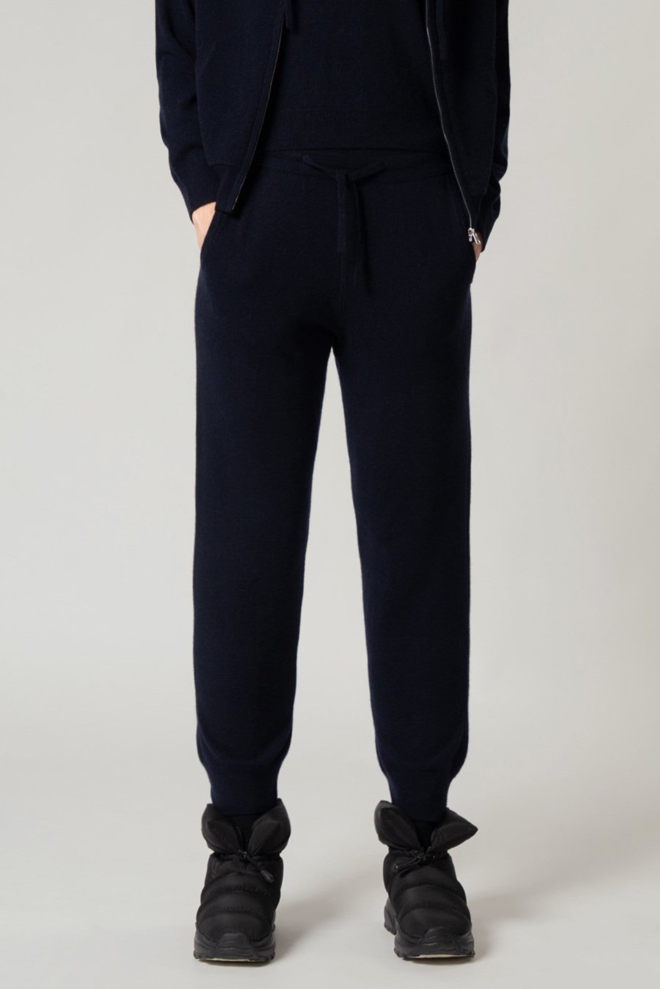 Pantaloni Jogging Unisex in Puro Cashmere Navy