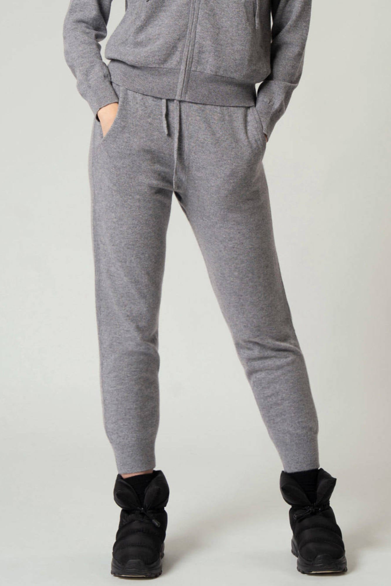 Pantaloni Jogging Unisex in Puro Cashmere Silver