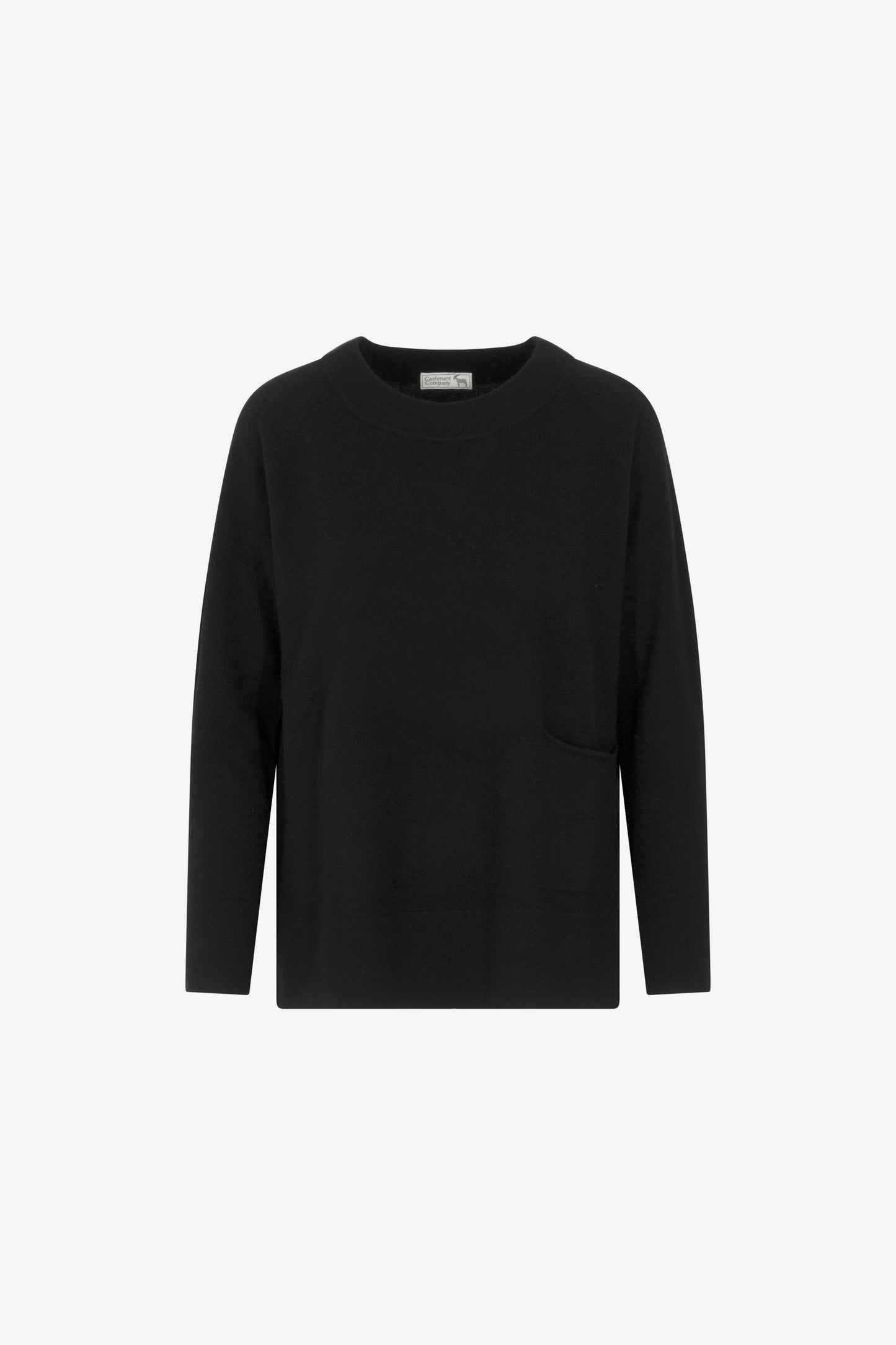 Maglia Raglan con Tasca Tinta Unita Puro Cashmere