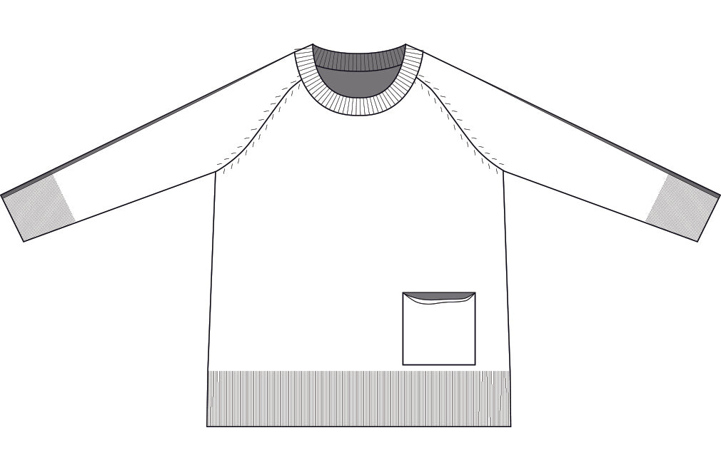 Maglia Raglan con Tasca Puro Cashmere