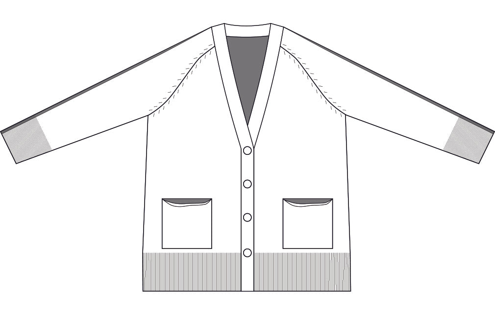 Cardigan Raglan Puro Cashmere