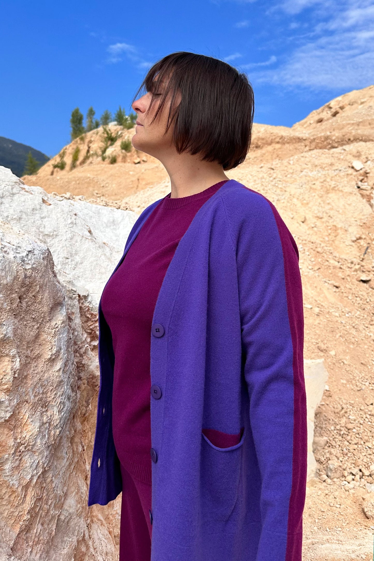 Cardigan Raglan Puro Cashmere