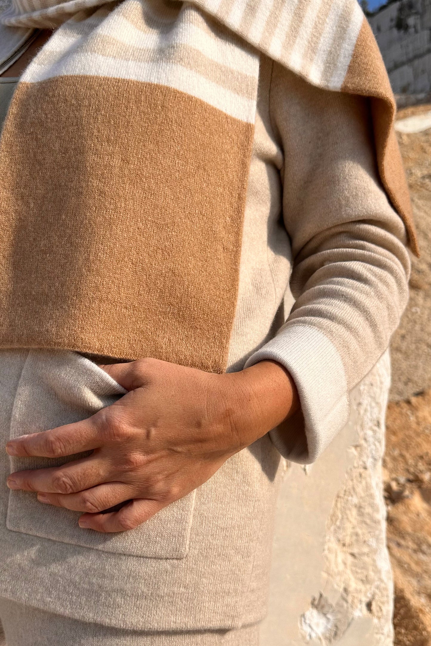 Sciarpa Velo Righe Puro Cashmere