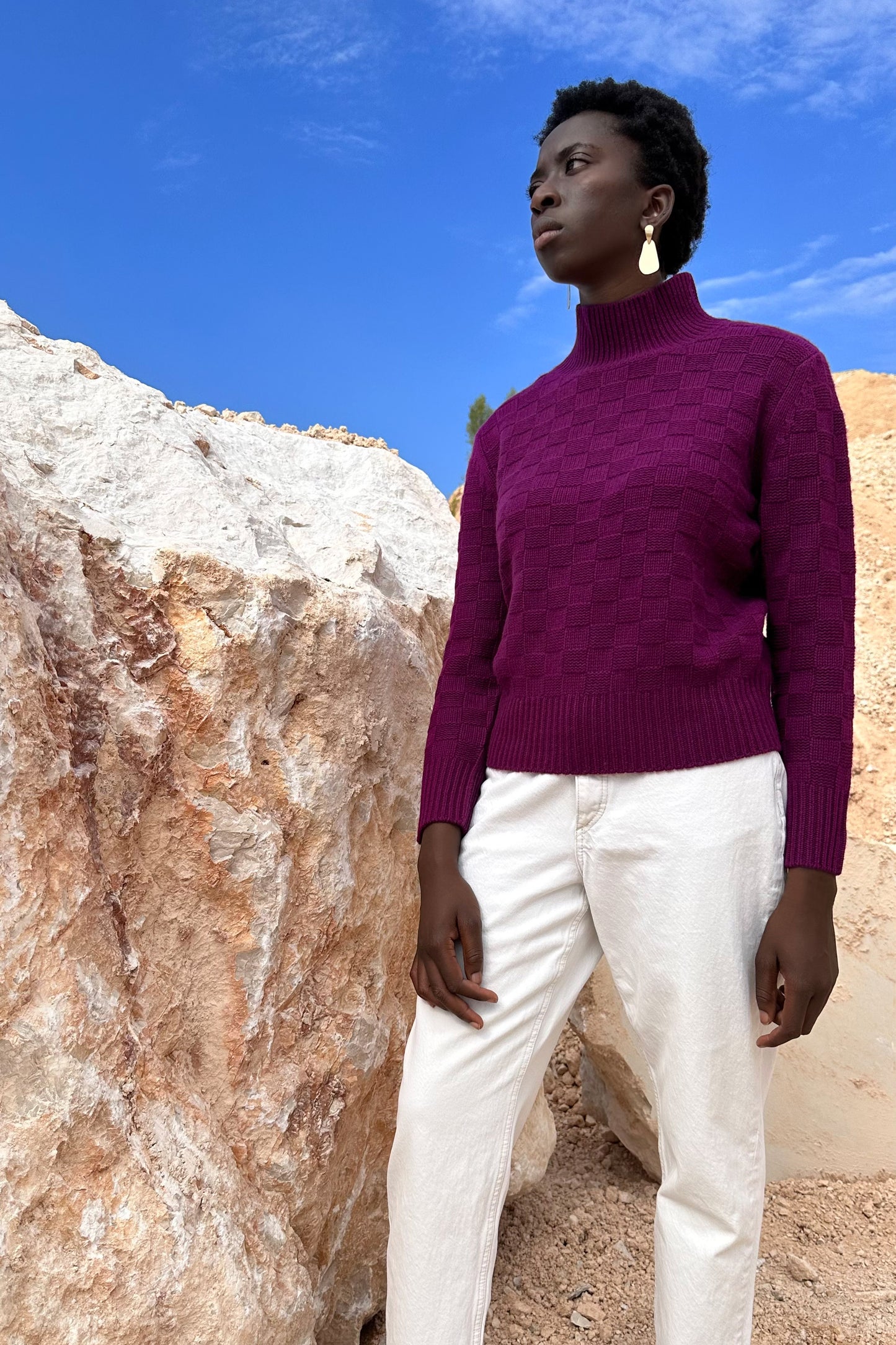 Lupetto Punto Canestro Puro Cashmere