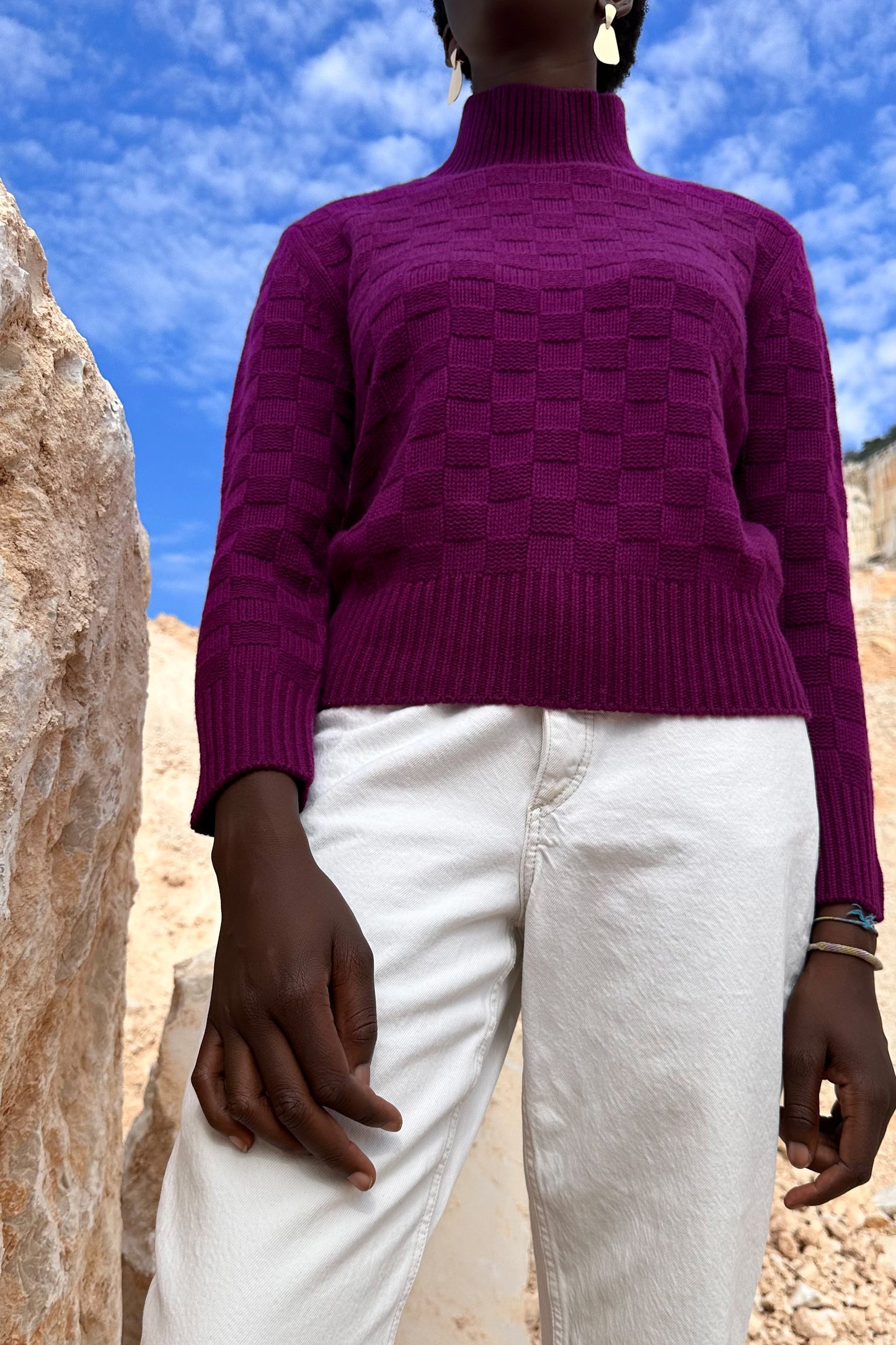 Lupetto Punto Canestro Puro Cashmere