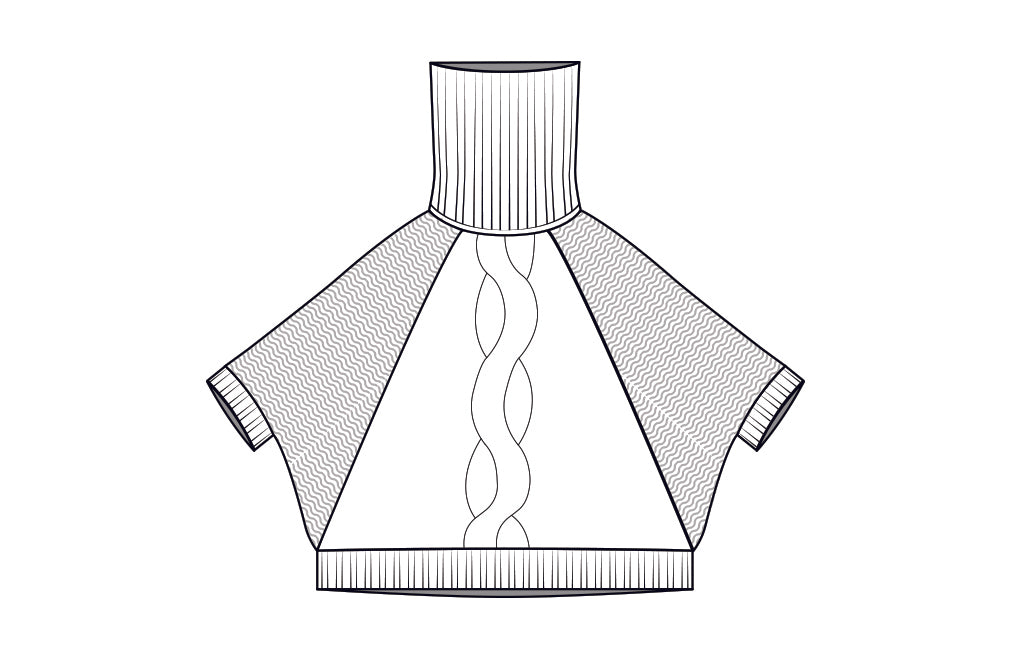 Poncho Trecciona Puro Cashmere