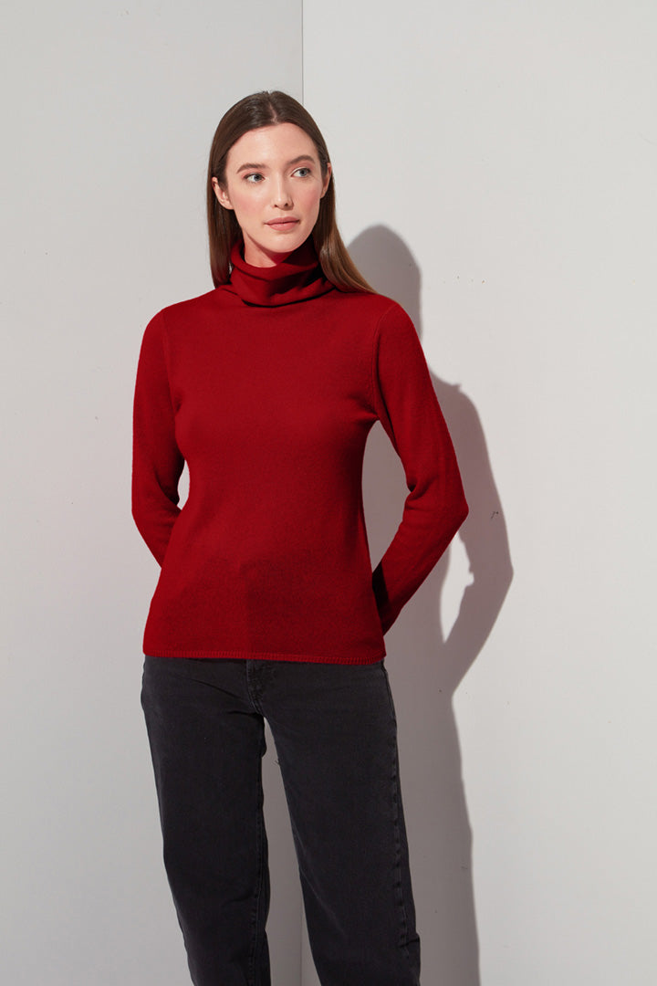 Dolcevita Velo in Puro Cashmere Rubino