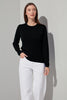 Girocollo in Maglia Rasata in Puro Cashmere Nero