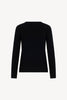 Girocollo in Maglia Rasata in Puro Cashmere Nero