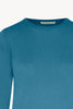 Girocollo in Maglia Rasata in Puro Cashmere Turchese