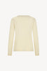 Girocollo in Maglia Rasata in Puro Cashmere Latte