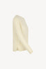 Girocollo in Maglia Rasata in Puro Cashmere Latte