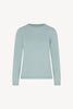 Girocollo in Maglia Rasata in Puro Cashmere Acquamarina