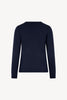 Girocollo in Maglia Rasata in Puro Cashmere Notte