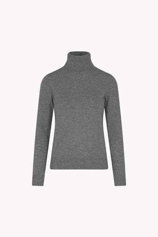 Dolcevita in Maglia Rasata in Puro Cashmere Derby