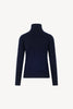 Dolcevita in Maglia Rasata in Puro Cashmere Notte