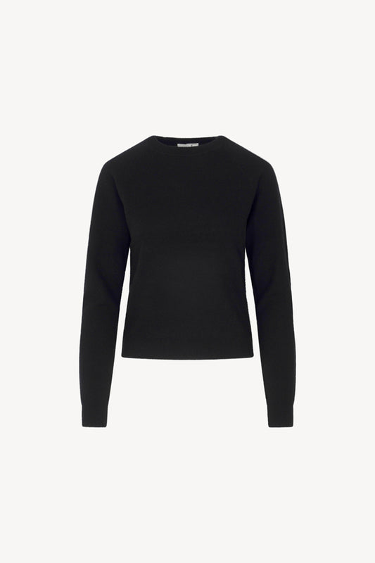 Girocollo Manica Raglan in Puro Cashmere Nero