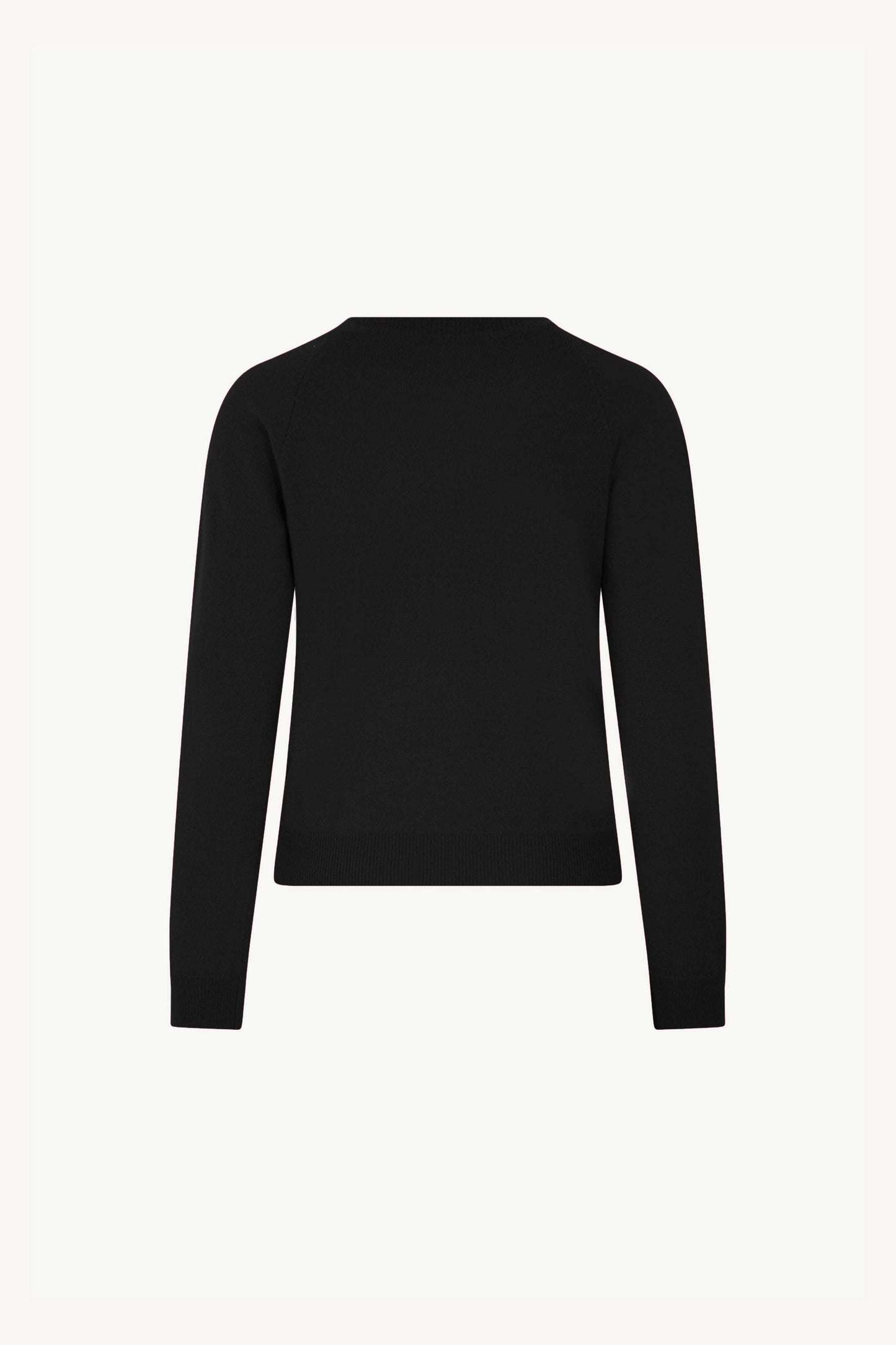 Girocollo Manica Raglan in Puro Cashmere Nero