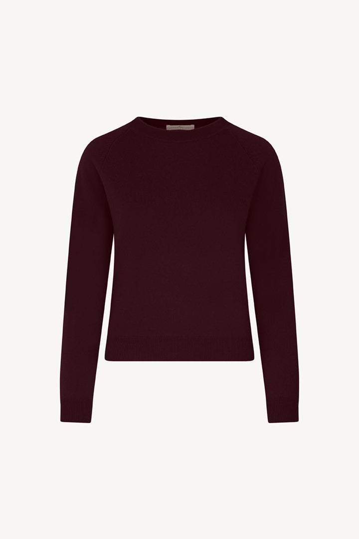 Girocollo Manica Raglan in Puro Cashmere Acero