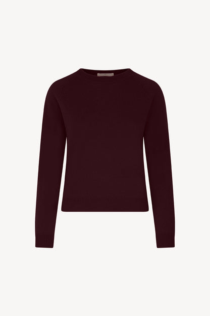 Girocollo Manica Raglan in Puro Cashmere Acero