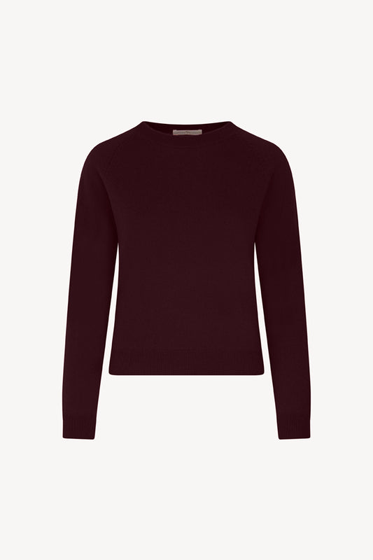 Girocollo Manica Raglan in Puro Cashmere Acero