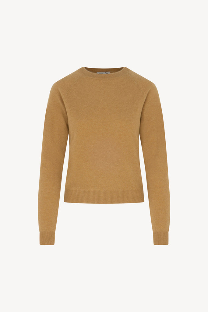 Girocollo Manica Raglan in Puro Cashmere Cammello