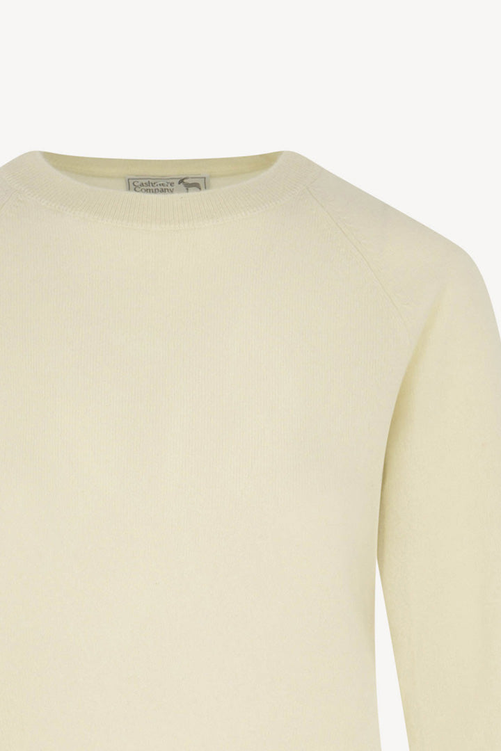 Girocollo Manica Raglan in Puro Cashmere Latte