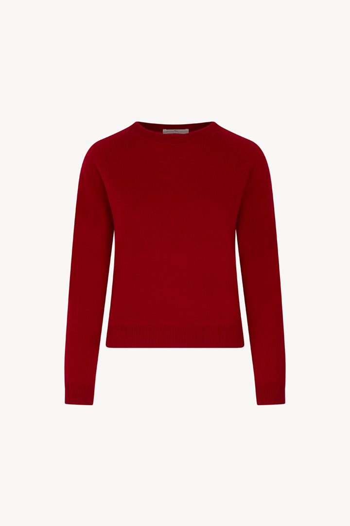 Girocollo Manica Raglan in Puro Cashmere Rubino