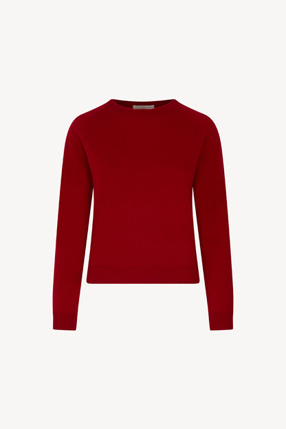 Girocollo Manica Raglan in Puro Cashmere Rubino