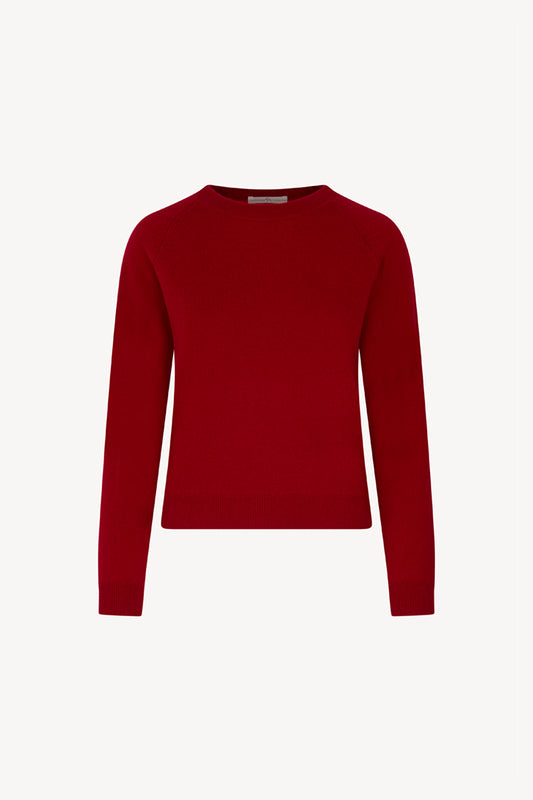 Girocollo Manica Raglan in Puro Cashmere Rubino