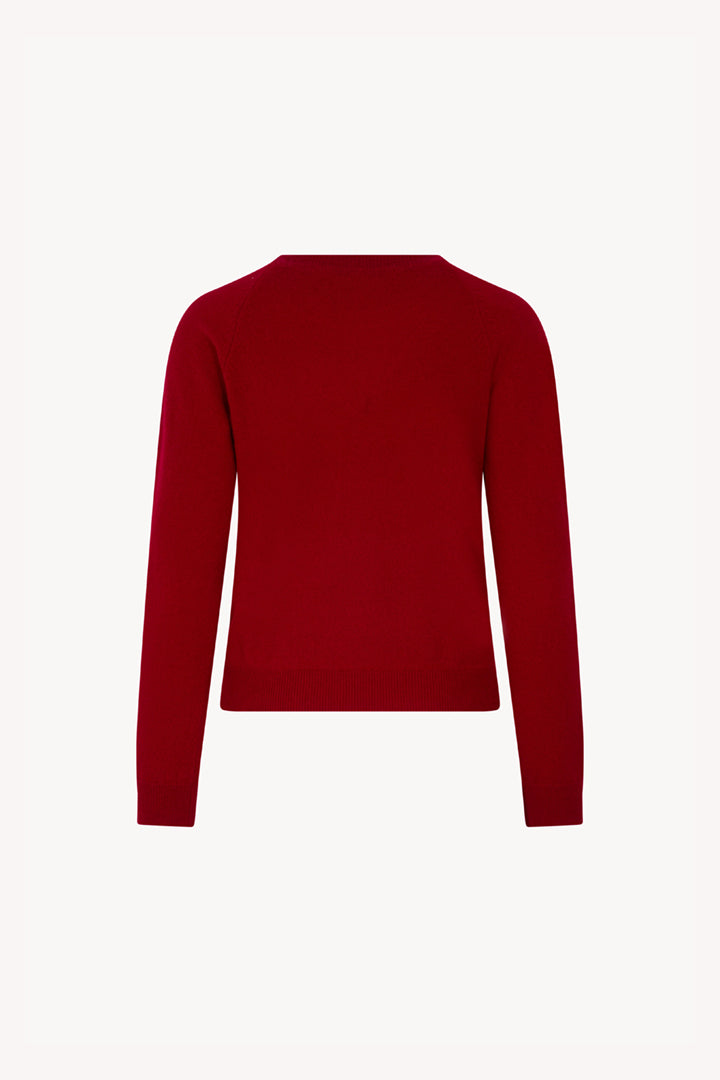 Girocollo Manica Raglan in Puro Cashmere Rubino