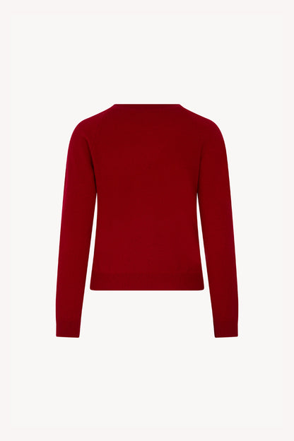Girocollo Manica Raglan in Puro Cashmere Rubino