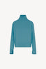 Maglia Lupetto Spacchi 8 Fili in Puro Cashmere Turchese