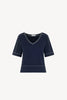 Cotton - Cashmere V-neck Kimono 